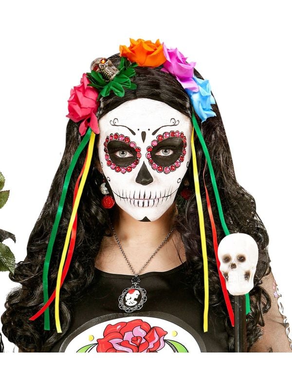 Day of the dead haarband met bloemen