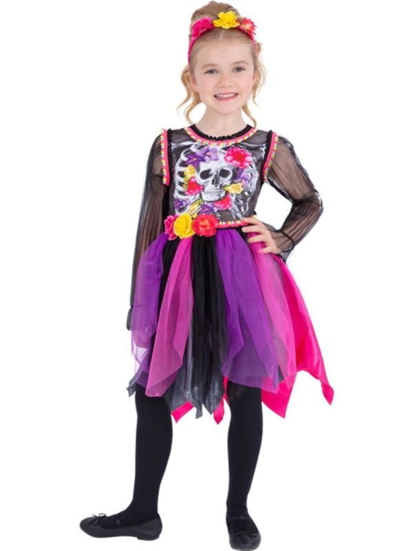 Day of the Dead Jurk Meisjes Zwart main product photo