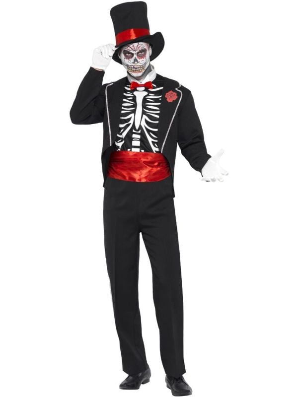 Day of the dead mannen skelet outfit