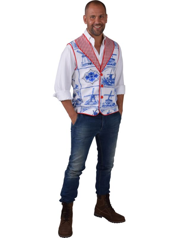 Delfsblauw gilet mannen main product photo
