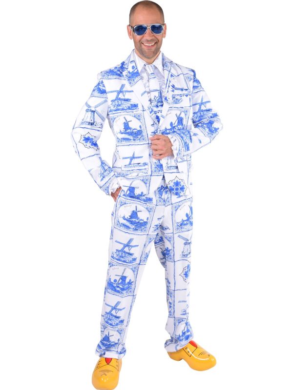 Delfsblauw kostuum mannen main product photo
