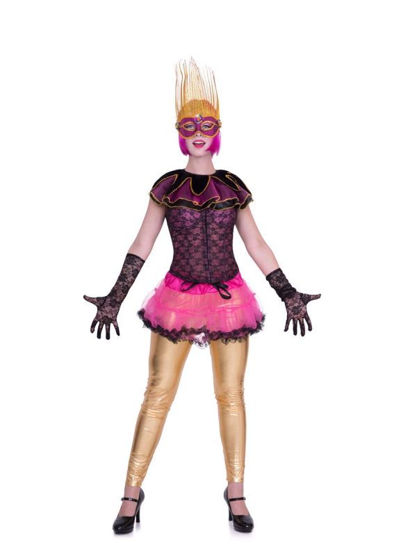 Deluxe Venetiaans oogmasker Magenta-Goud main product photo