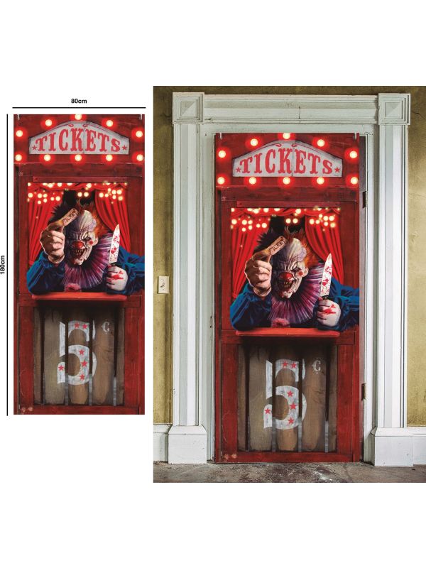 Deurdecoratie horror circus 80 x 180 cm halloween main product photo