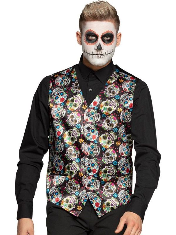 Dia de los muertos gilet met schedels