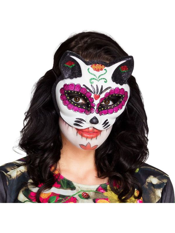 Dia de los muertos oogmasker kat