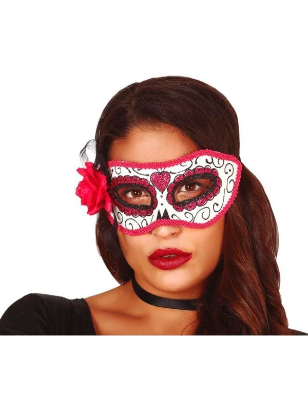 Dia de los muertos oogmasker wit