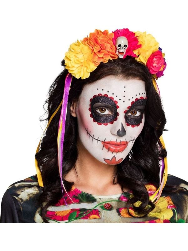 Dia de los muertos tiara met linten