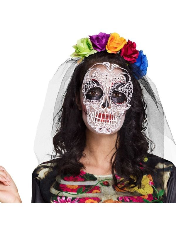 Dia de los muertos tiara met sluier