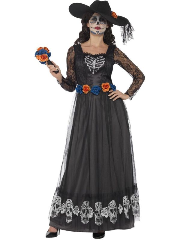 Dia de los muertos zwarte bruidsjurk main product photo