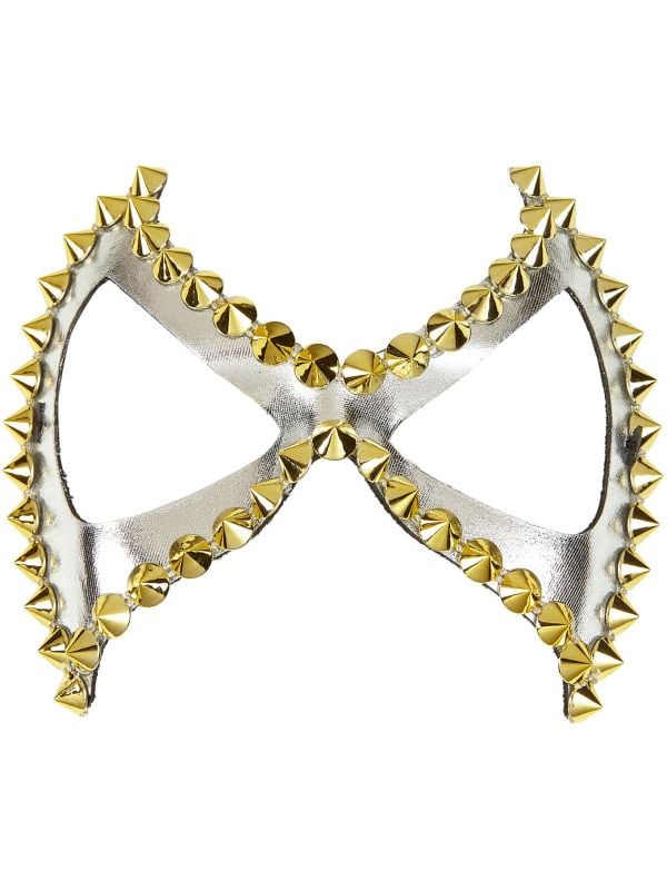 Diabolik SM oogmasker met spikes zilver