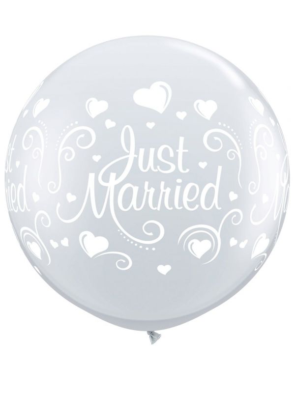 Diamond just married ballonnen 2 stuks 90cm
