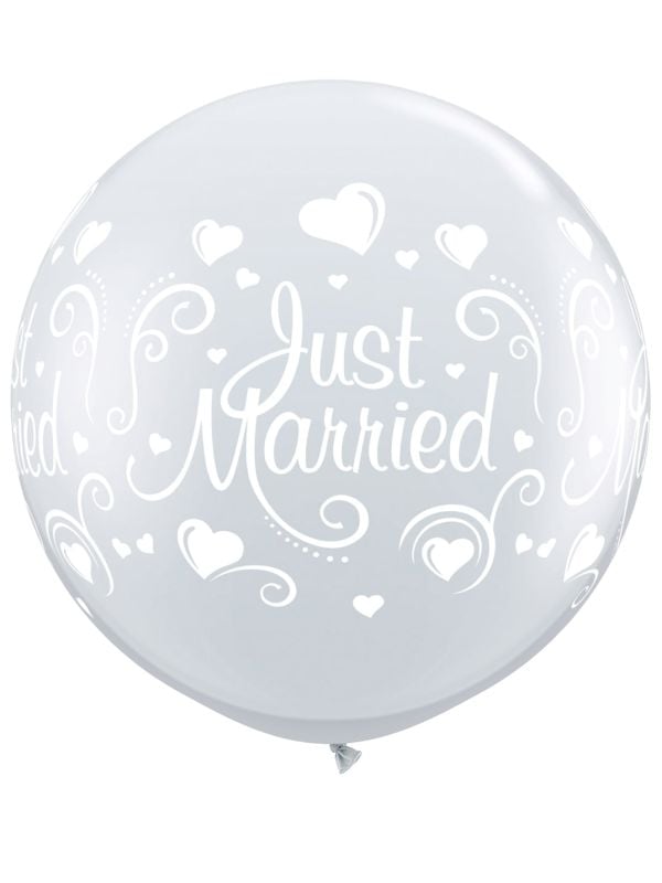 Diamond just married ballonnen 2 stuks 90cm main product photo