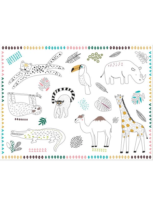 Dierentuin kleurplaat placemats