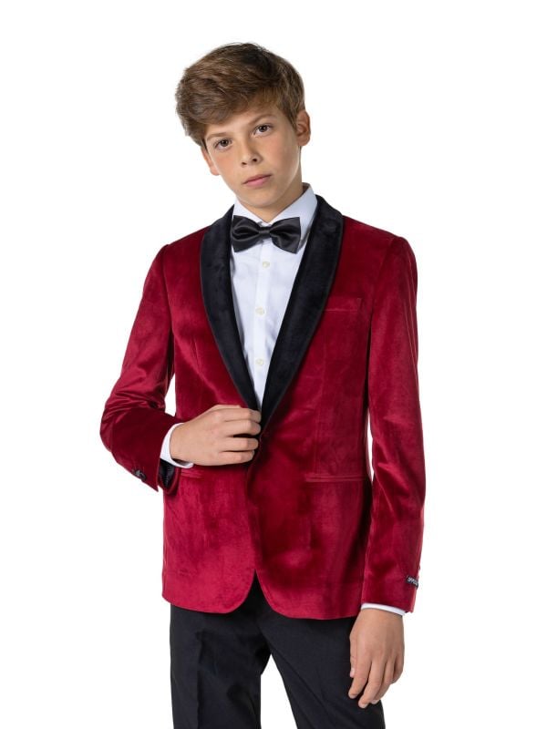 Dinner Jacket - Burgundy Blazer Tiener Jongens Opposuits