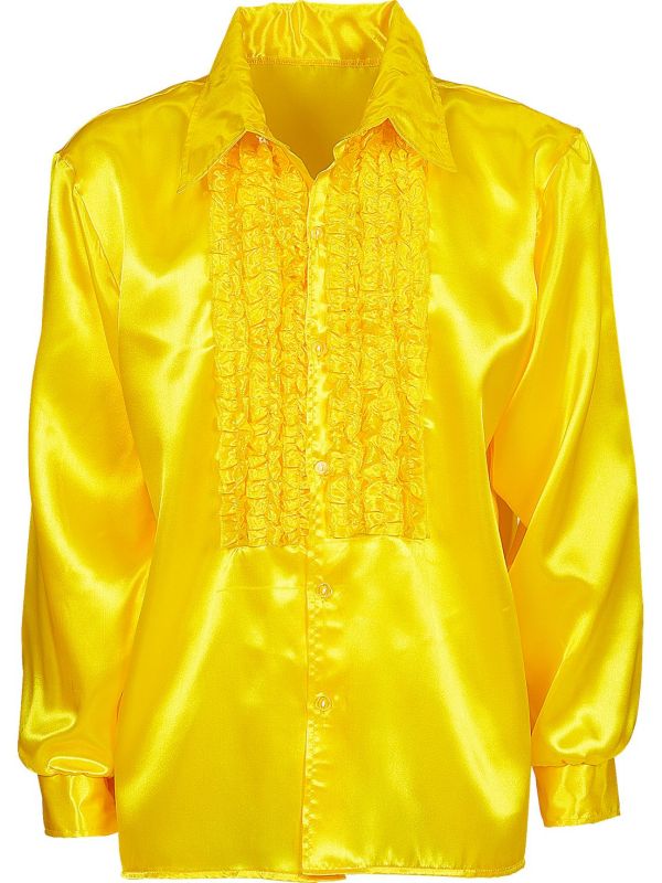 Disco blouse met ruches geel