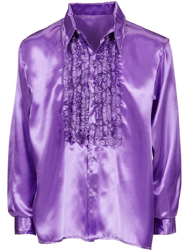 Disco blouse met ruches paars