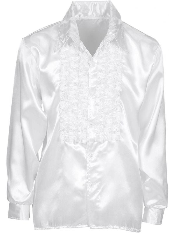 Disco blouse met ruches wit