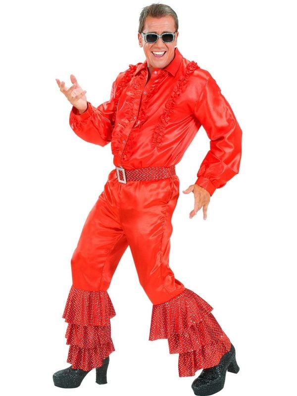 Disco broek met pailletten rood