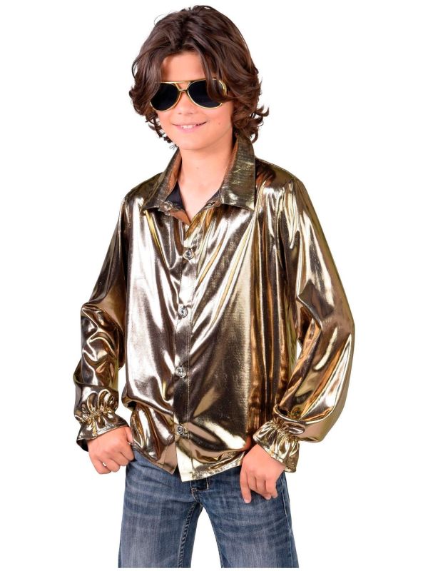 Disco hemd goud jongens main product photo