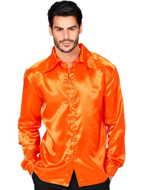 Disco jaren 70 shirt oranje