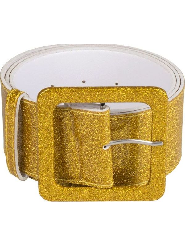 Disco riem glitter goud