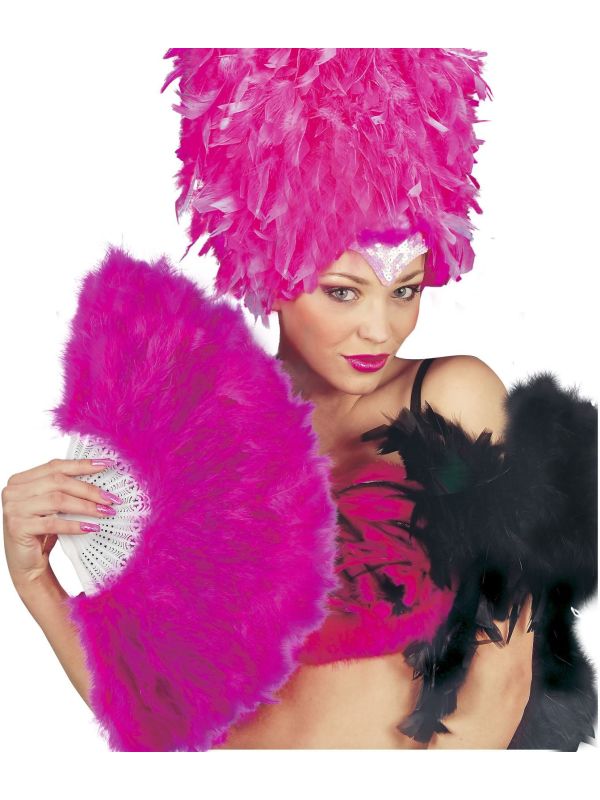 Donker roze handwaaier carnaval
