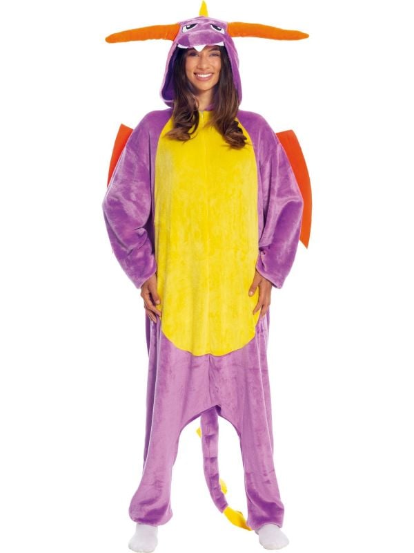 Draak onesie paars