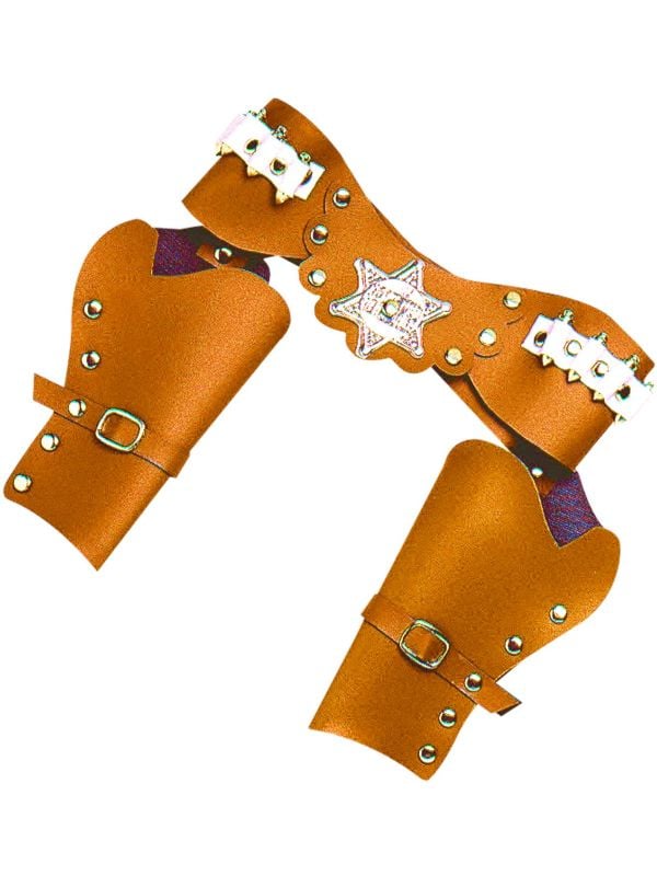 Dubbele cowboy holster bruin