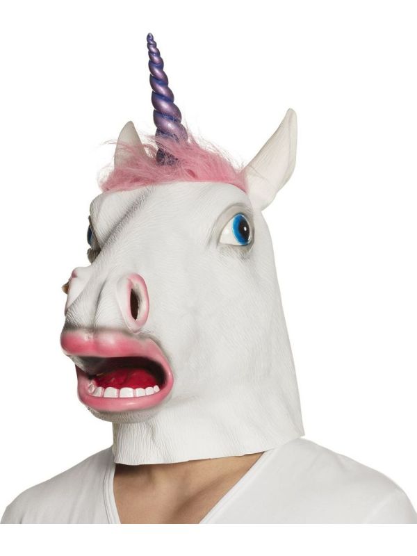 Eenhoorn masker latex met roze haar main product photo