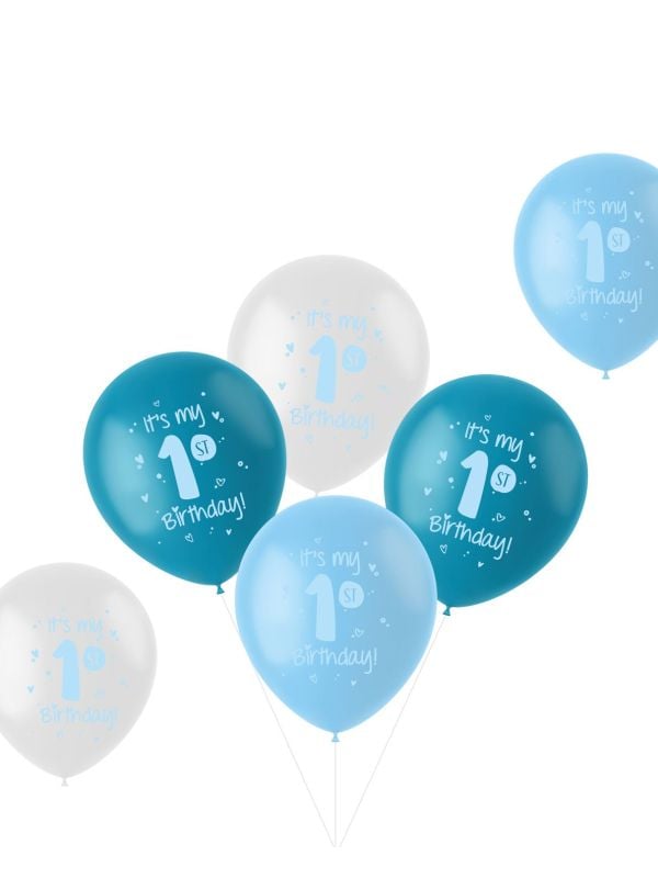 Eerste verjaardag ballonnen blauw 6 stuks