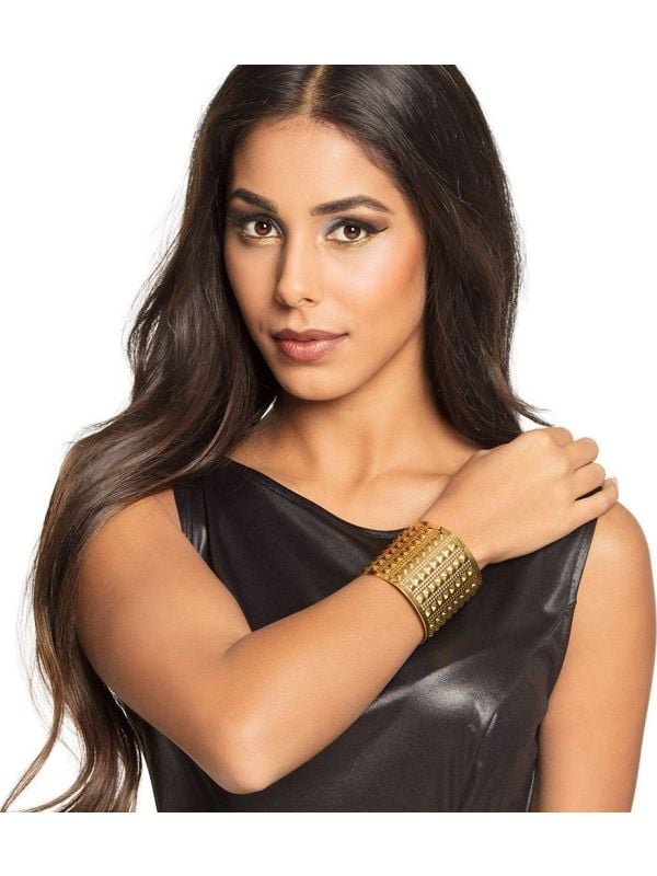 Egyptische armband breed goud