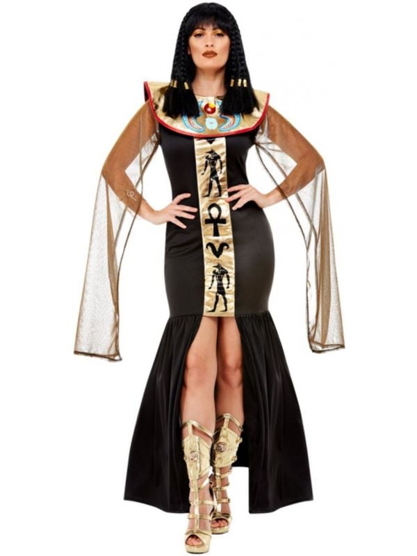 Egyptische Godinnen Kostuum Vrouwen Zwart