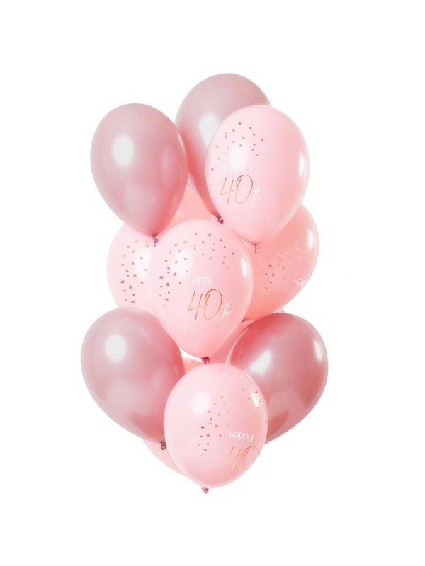 Elegant lush blush ballonnen 40 jaar 12 stuks