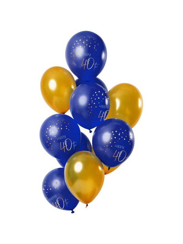 Elegant true blue ballonnen 40 jaar 12 stuks