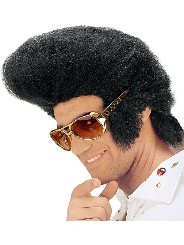 Elvis pruik zwart