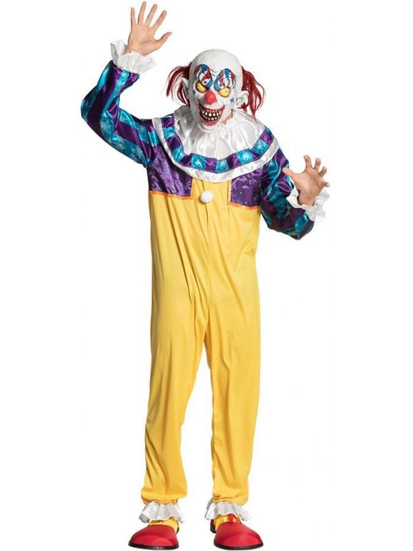 Enge clown halloween kostuum