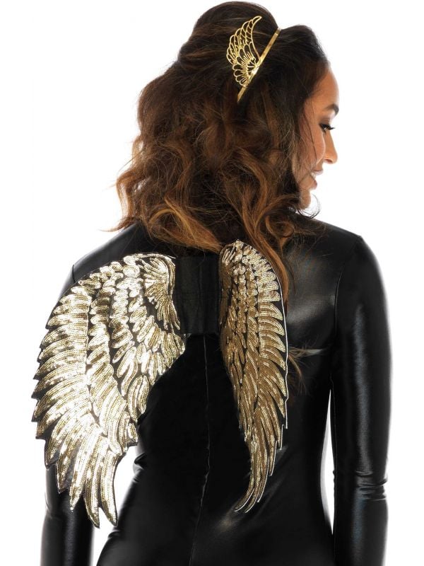 Engel vleugels met gouden pailletten