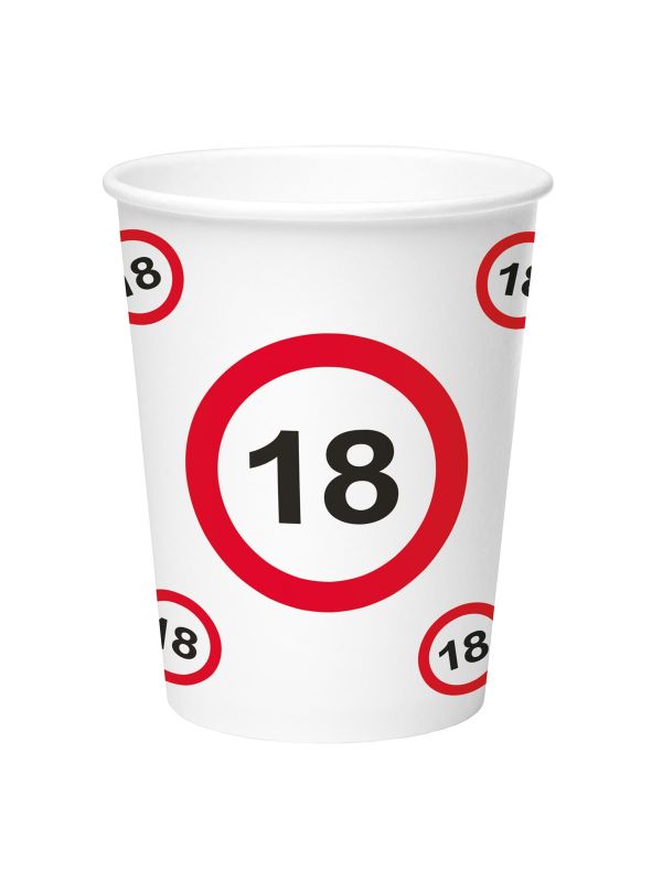 Feest bekers verkeersbord 18 jaar main product photo
