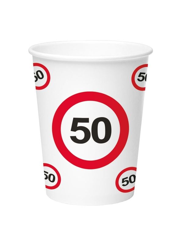 Feest bekers verkeersbord 50 jaar