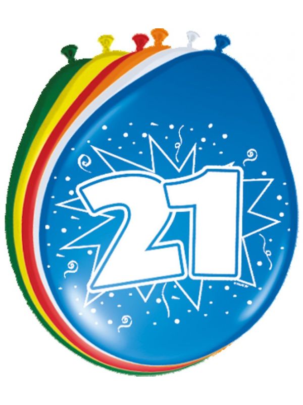 Feestelijke verjaardag ballonnen 21 jaar