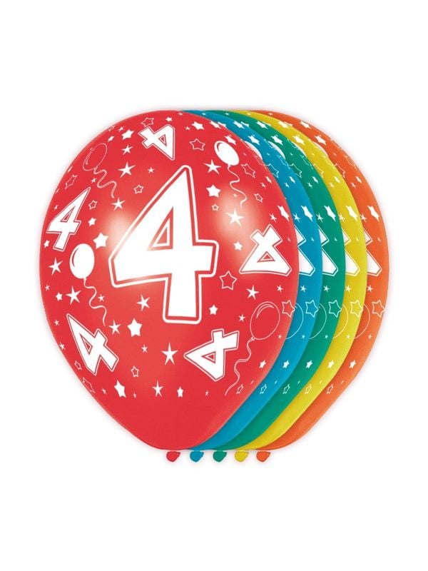 Feestelijke verjaardag ballonnen 4 jaar