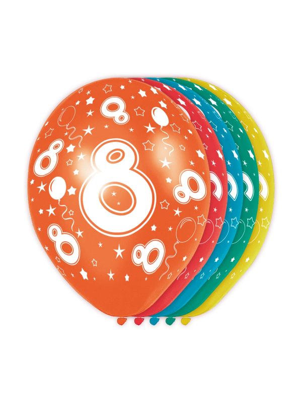 Feestelijke verjaardag ballonnen 8 jaar