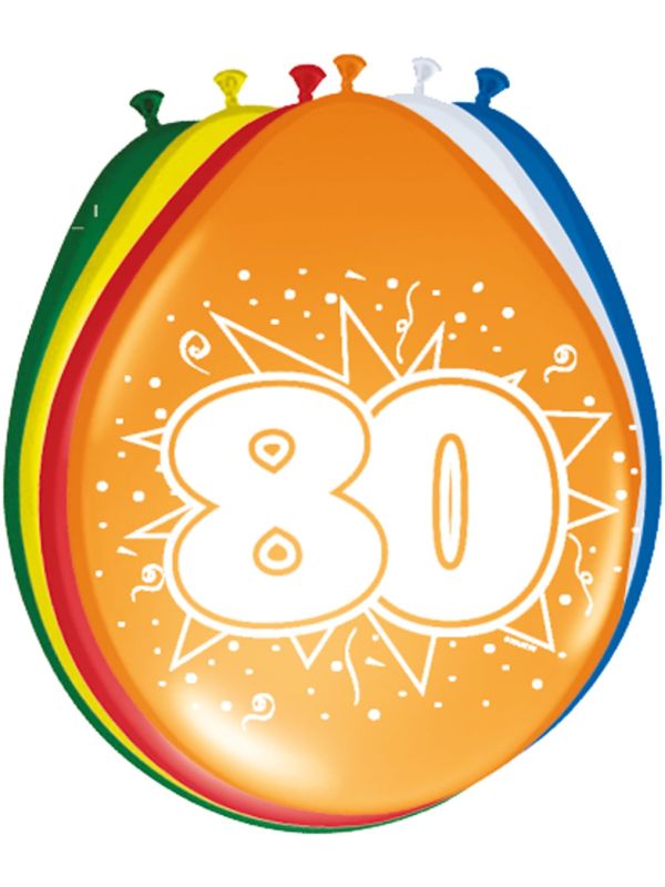 Feestelijke verjaardag ballonnen 80 jaar