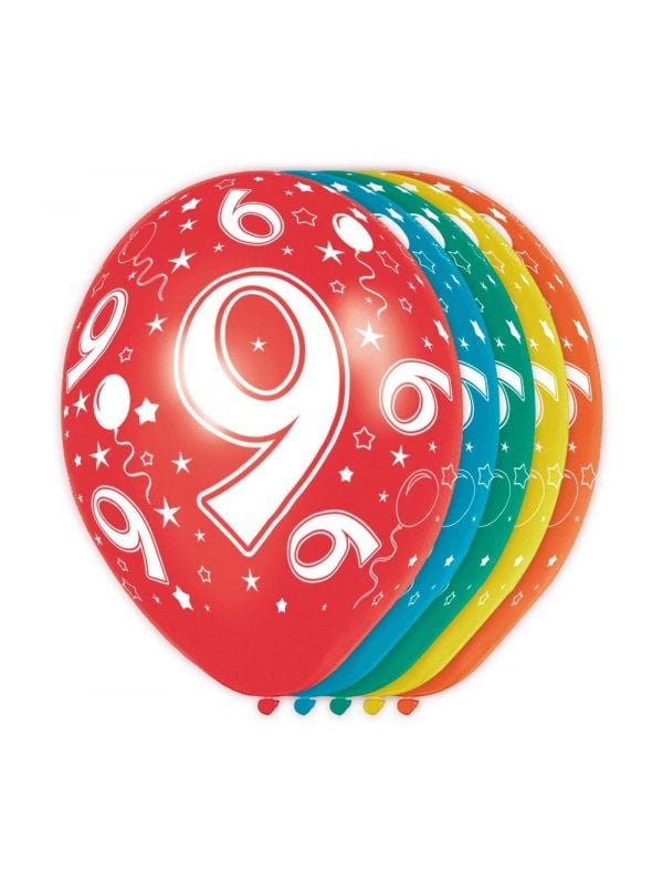 Feestelijke verjaardag ballonnen 9 jaar