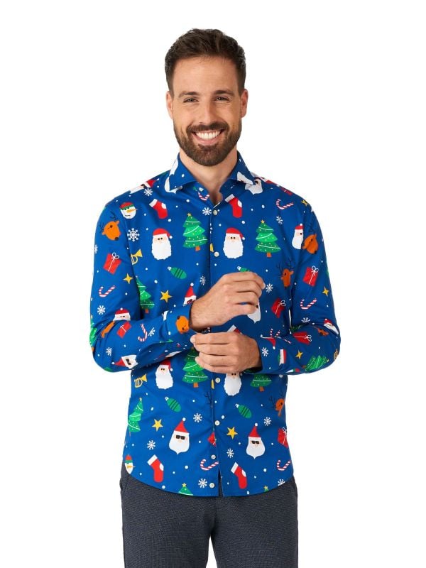 Festivity Blue shirt Heren Opposuits