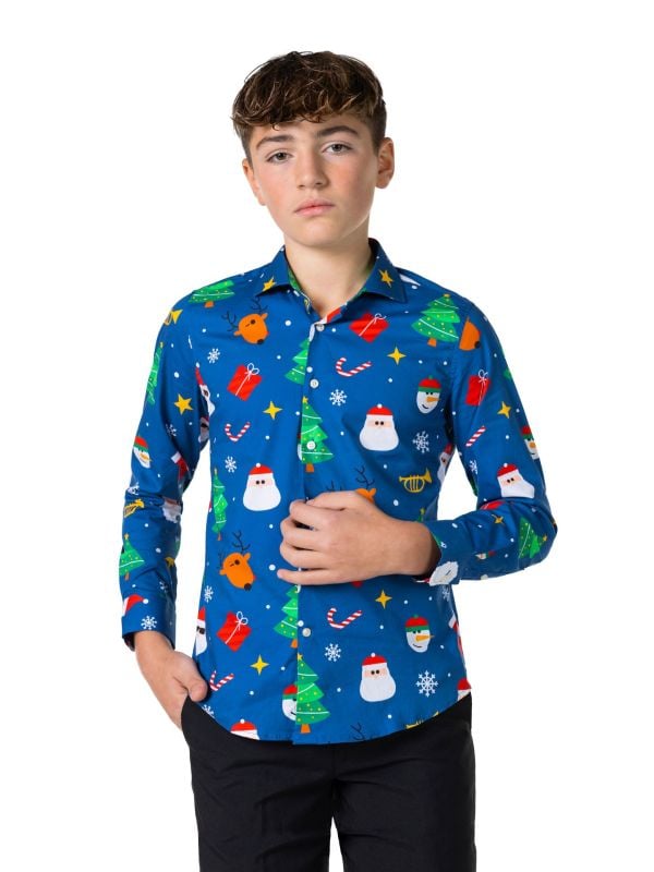 Festivity Blue shirt Tiener Jongens Opposuits