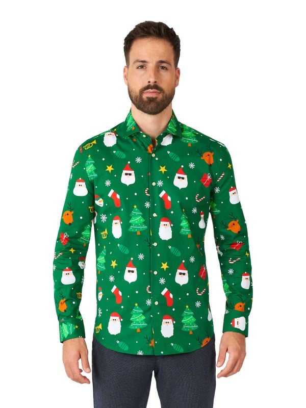 Festivity Green shirt Heren Opposuits