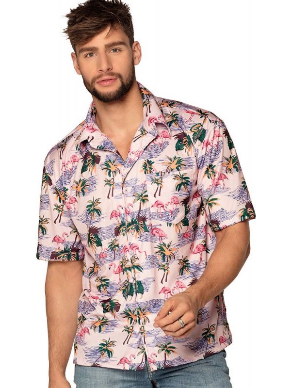 Flamingo Hawaii shirt heren