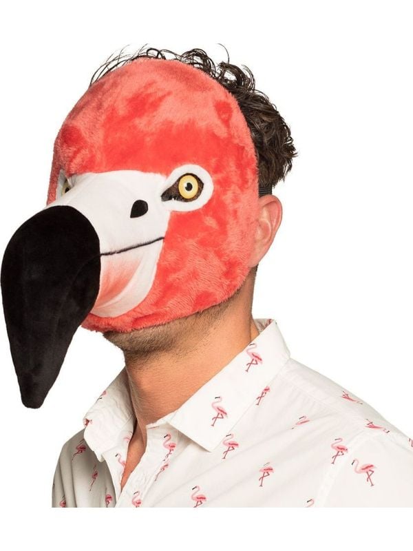 Flamingo party pluche gezichtsmasker