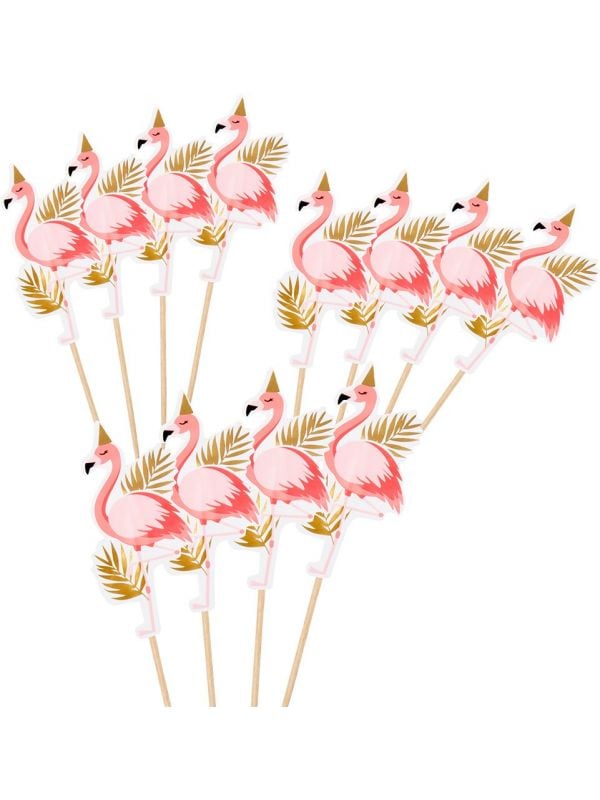 Flamingo thema prikkers 12x